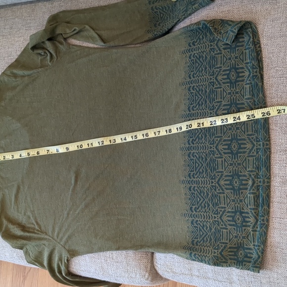 Marmot Scoop Neck Long sleeve tee olive & turquoise Size medium - Picture 14 of 14